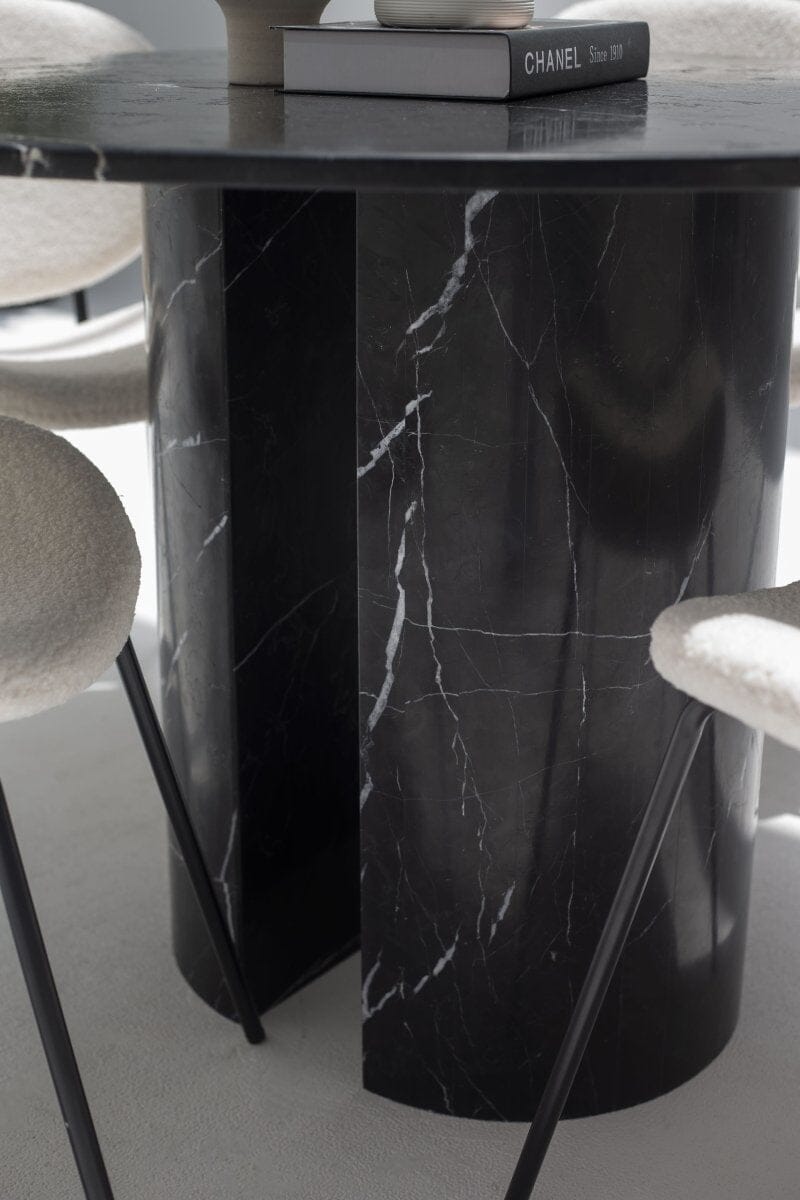 Cyrene Black Marquina Marble Dining Table (3 Sizes)