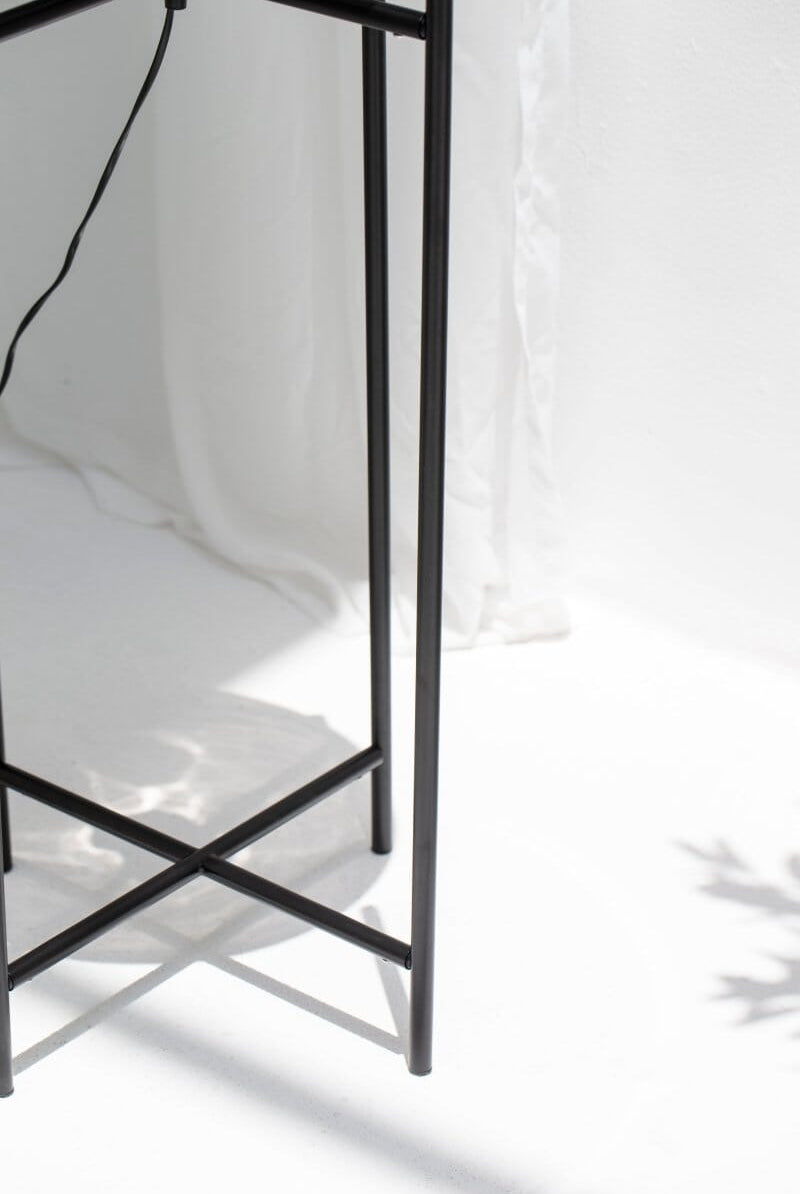 Sleek Reflections: Modern Glass Capsule Floor Lamp