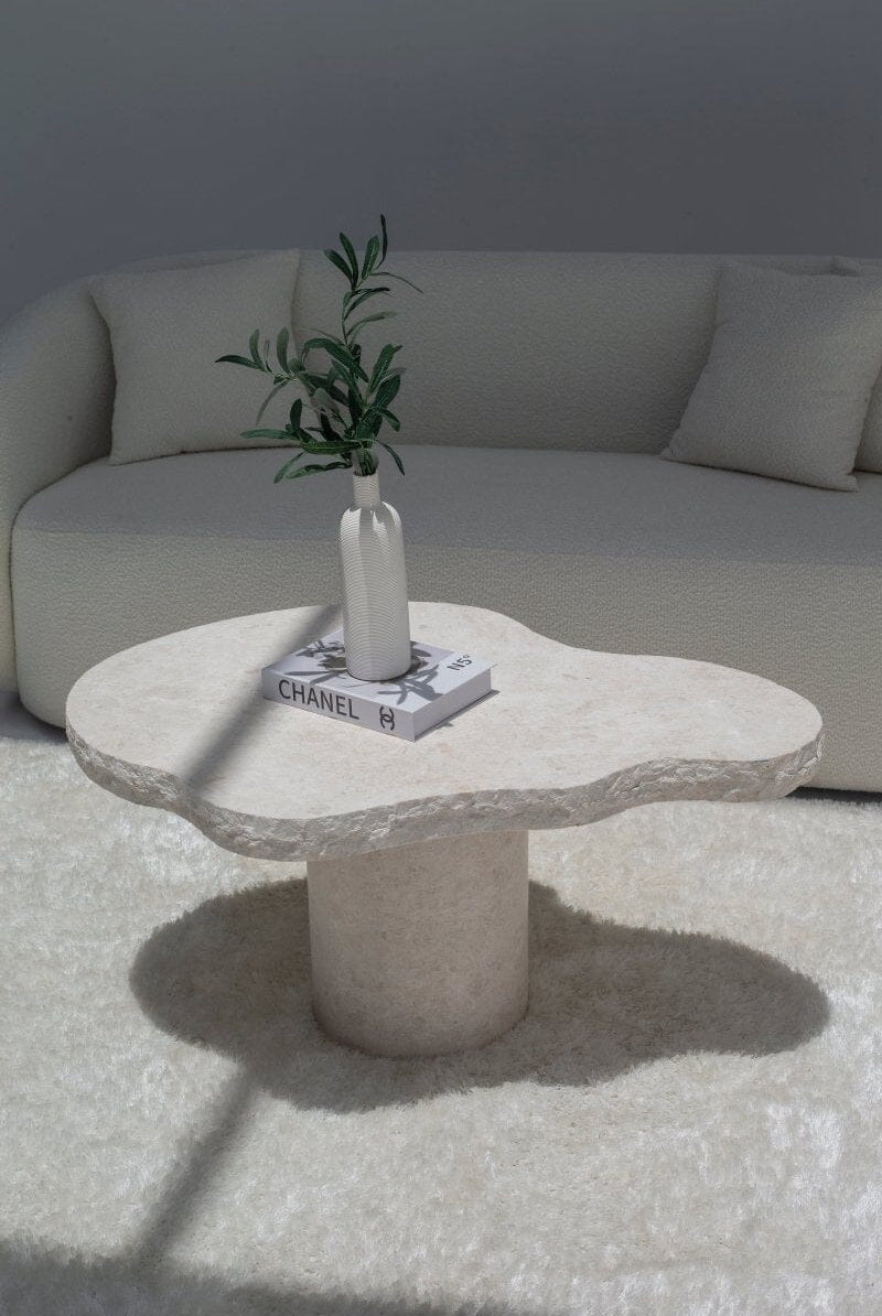 Lysandra Honed Limestone Coffee Table (2 Sizes)