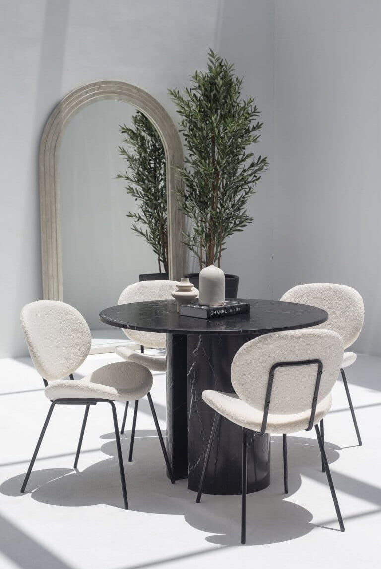 Cyrene Black Marquina Marble Dining Table (3 Sizes)
