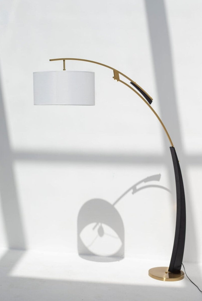 Golden Black Fishing Floor Lamp