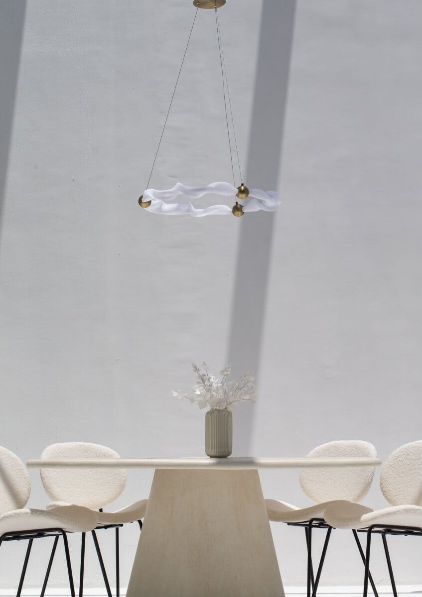 Ethereal Waves: Fabric and Metal Ceiling Lamp Homekode