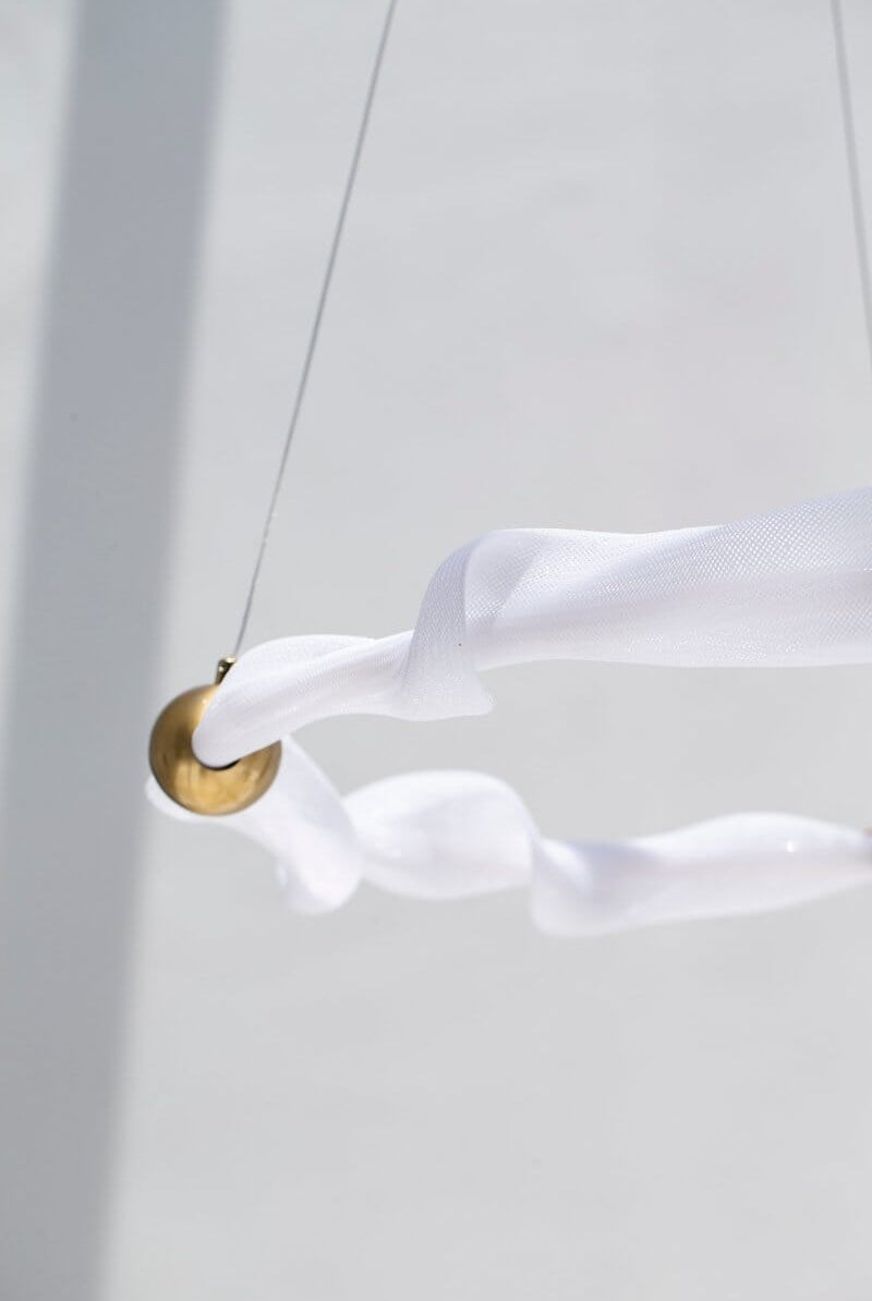 Ethereal Waves: Fabric and Metal Ceiling Lamp Homekode