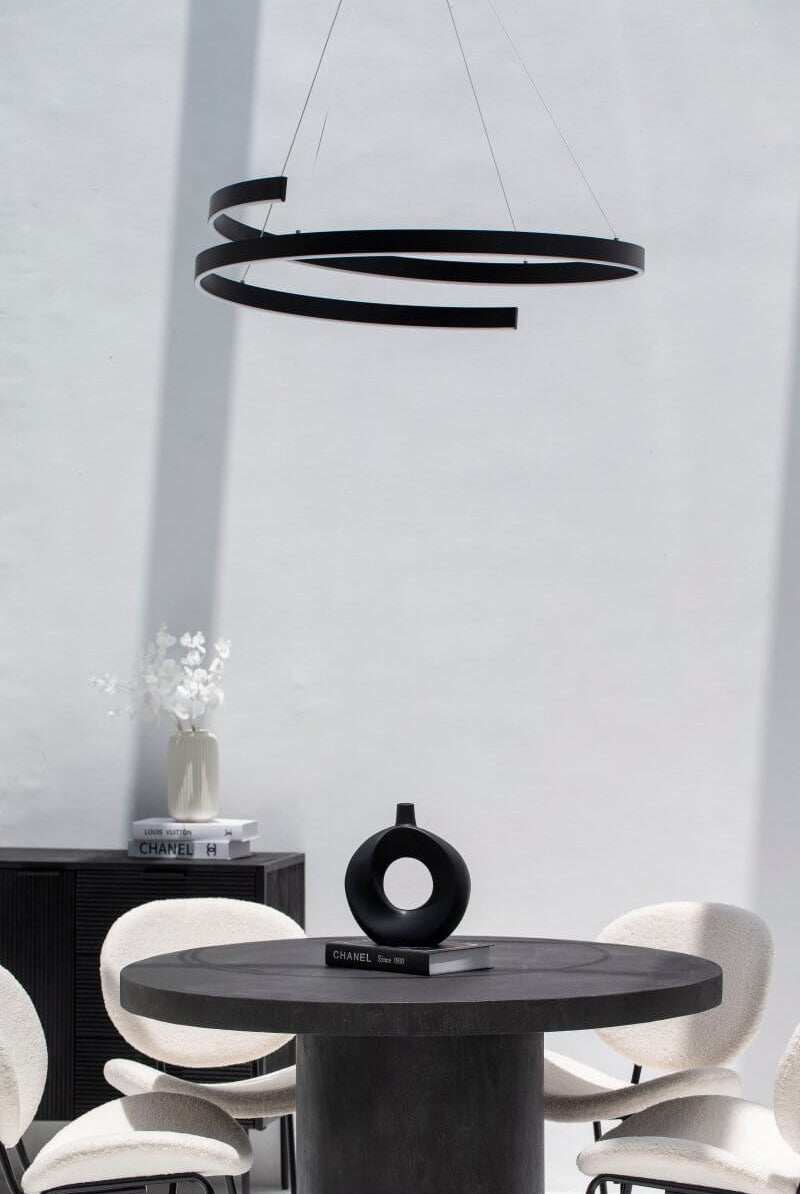 Aurelian Loop: Modern Aluminum Black LED Ceiling Lamp