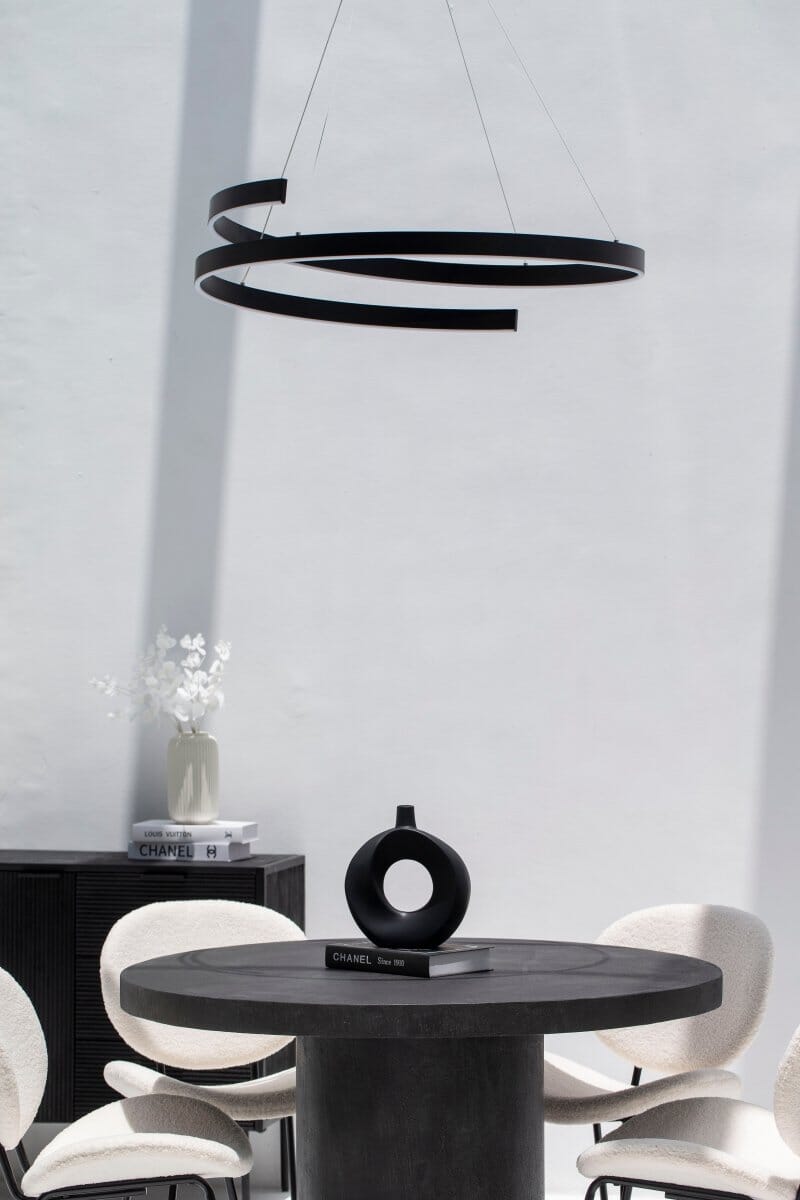 Aurelian Loop: Modern Aluminum Black LED Ceiling Lamp