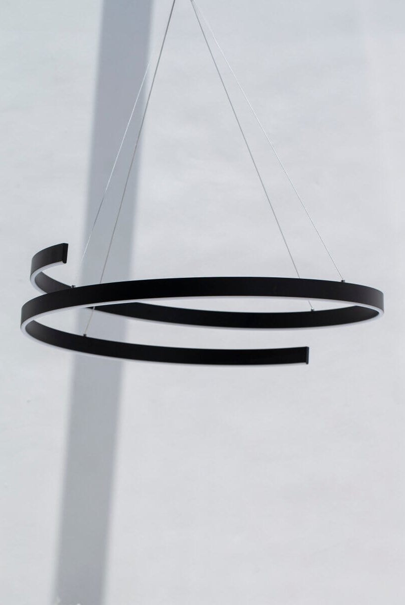 Aurelian Loop: Modern Aluminum Black LED Ceiling Lamp