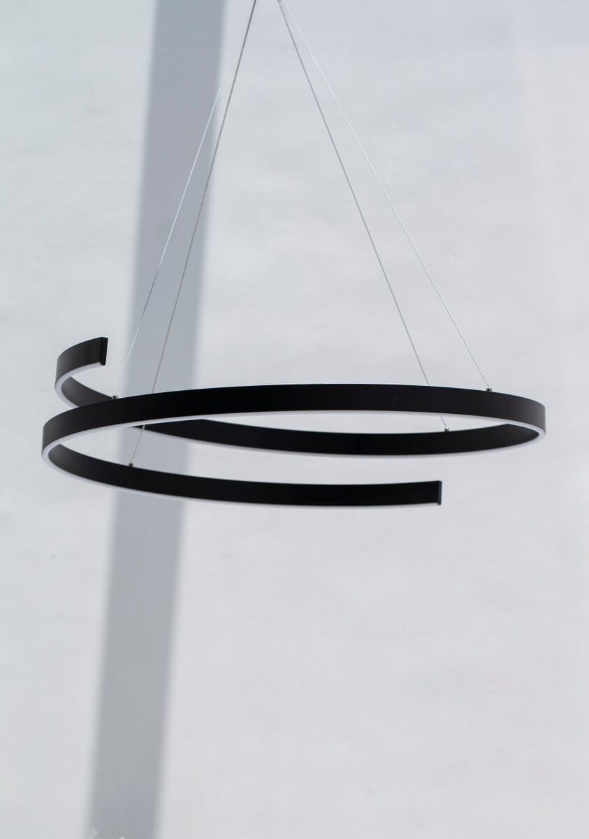 Aurelian Loop: Modern Aluminum Black LED Ceiling Lamp