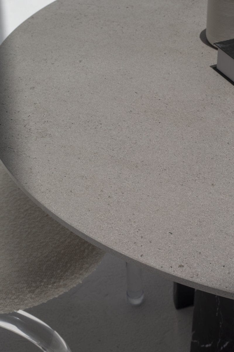 Orithyia Grey Dekton Dining Table with Marquina Base