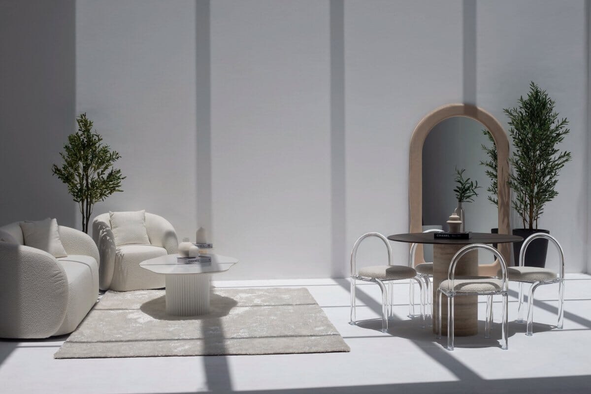 Cynthia Brown Dekton Dining Table with Travertine Base