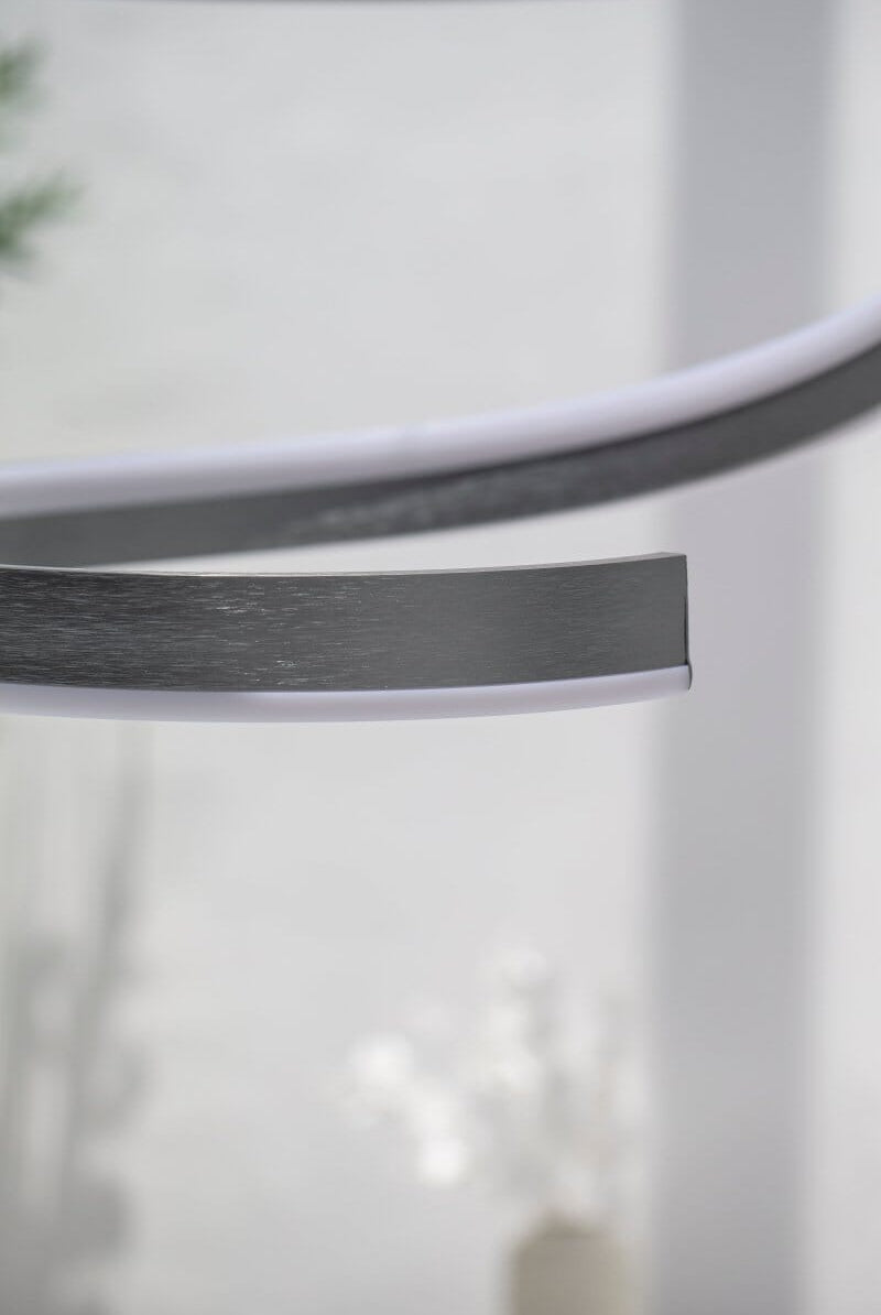 Sleek Modern Spiral Grey LED Pendant Lamp