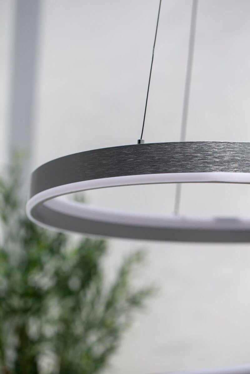 Sleek Modern Spiral Grey LED Pendant Lamp