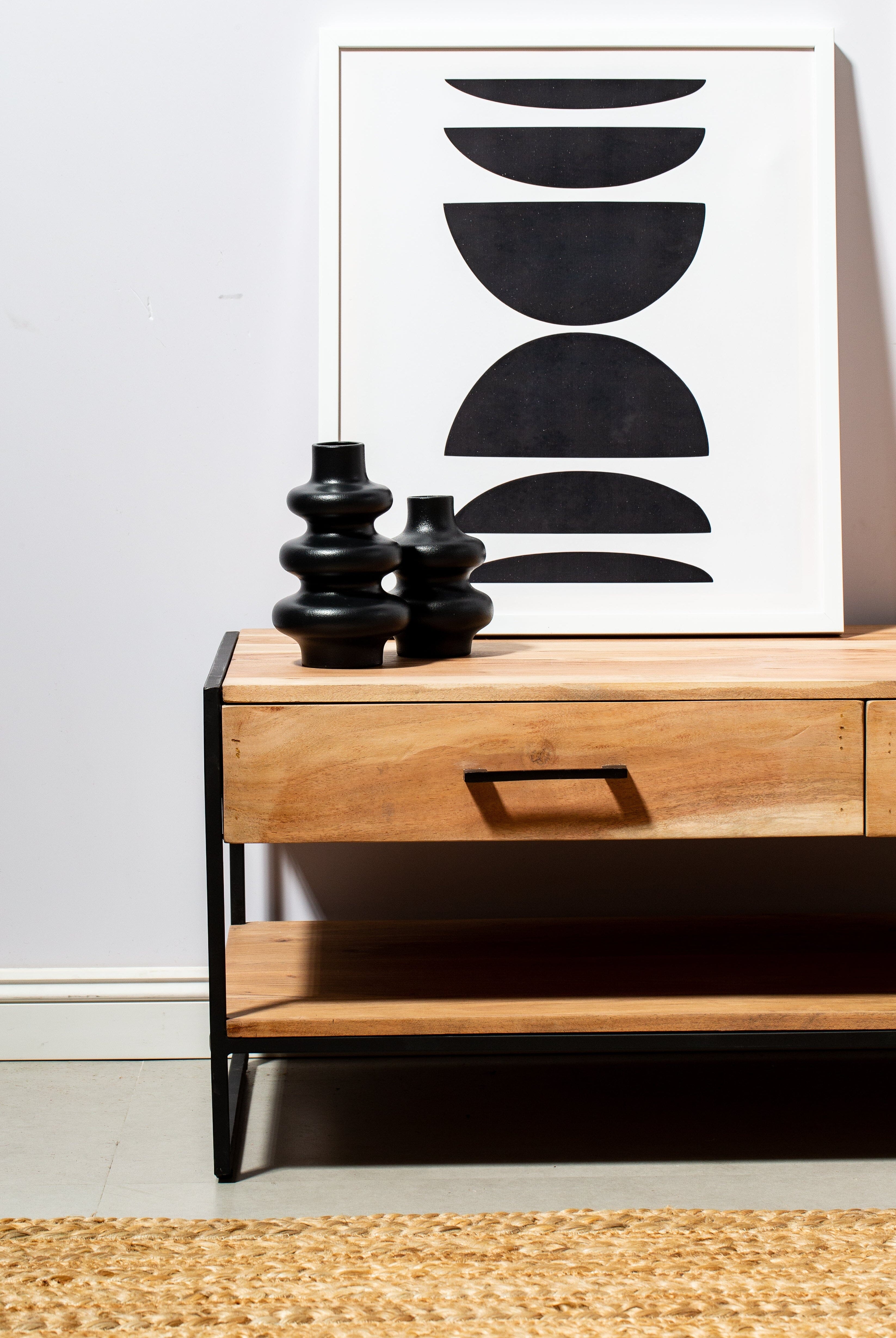 Two Drawers with One Shelf TV Unit Homekode