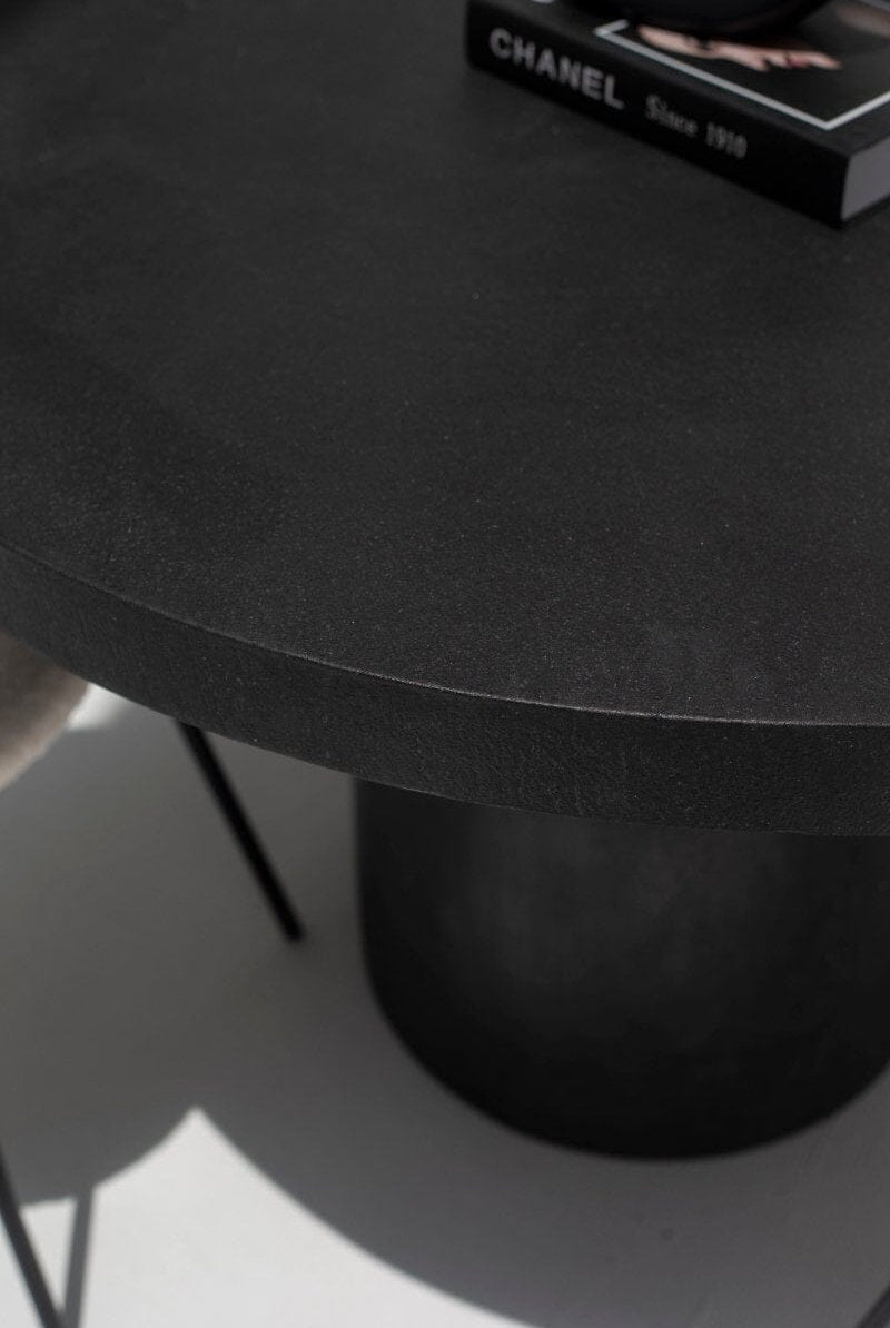 Onyx Black Round Concrete Dining Table Homekode