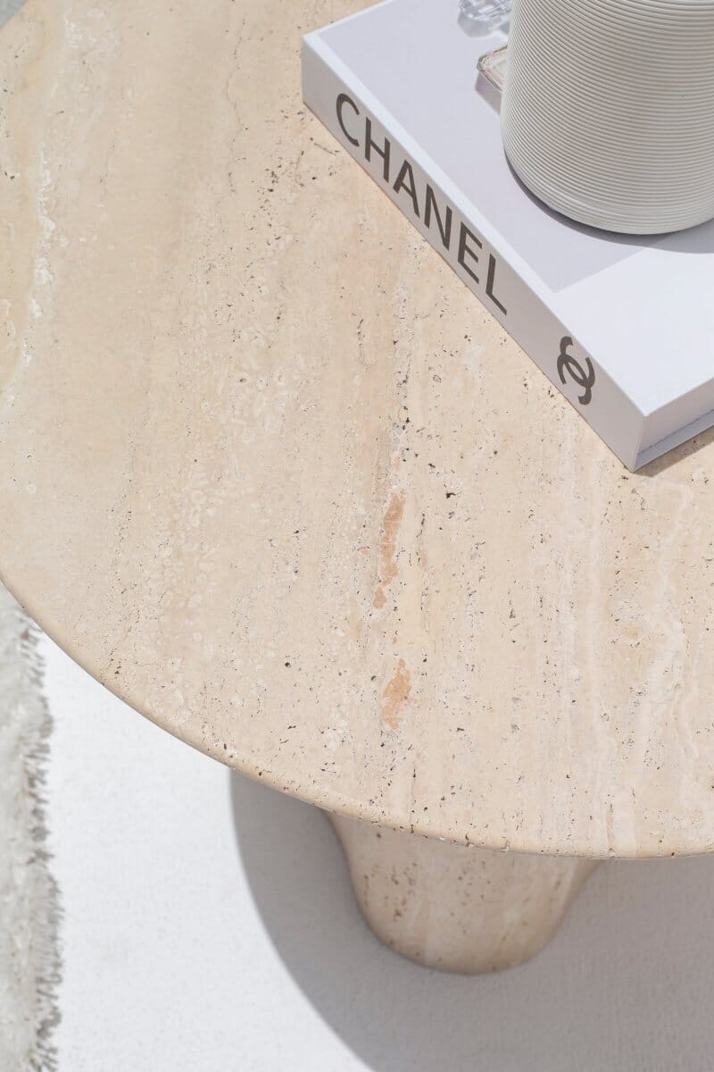 Hera Honed Travertine Side Table