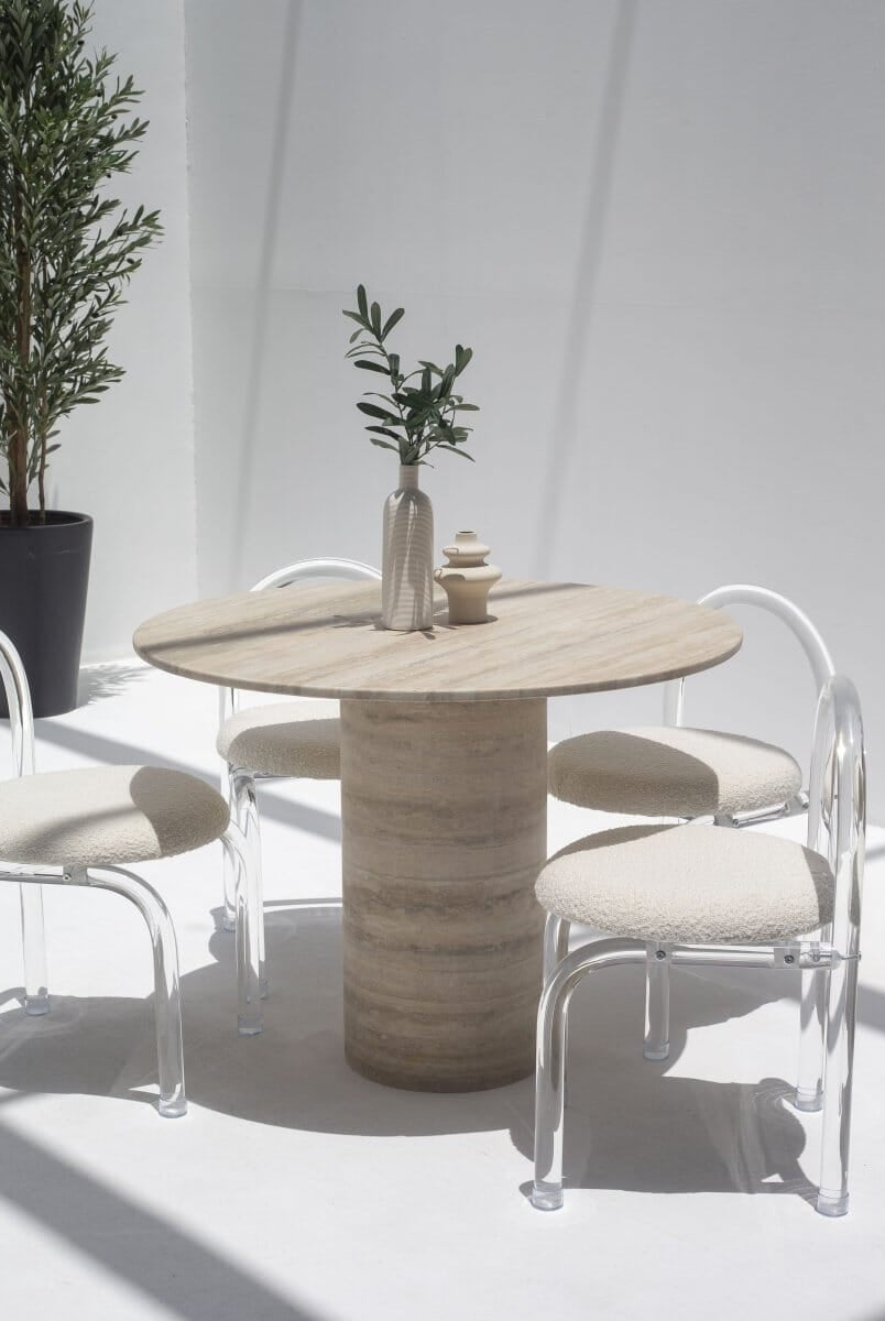 Pelagia Travertine Dining Table (5 Sizes)