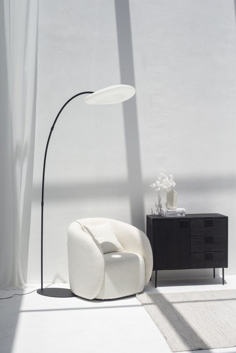 Black Fishing Arched Floor Lamp