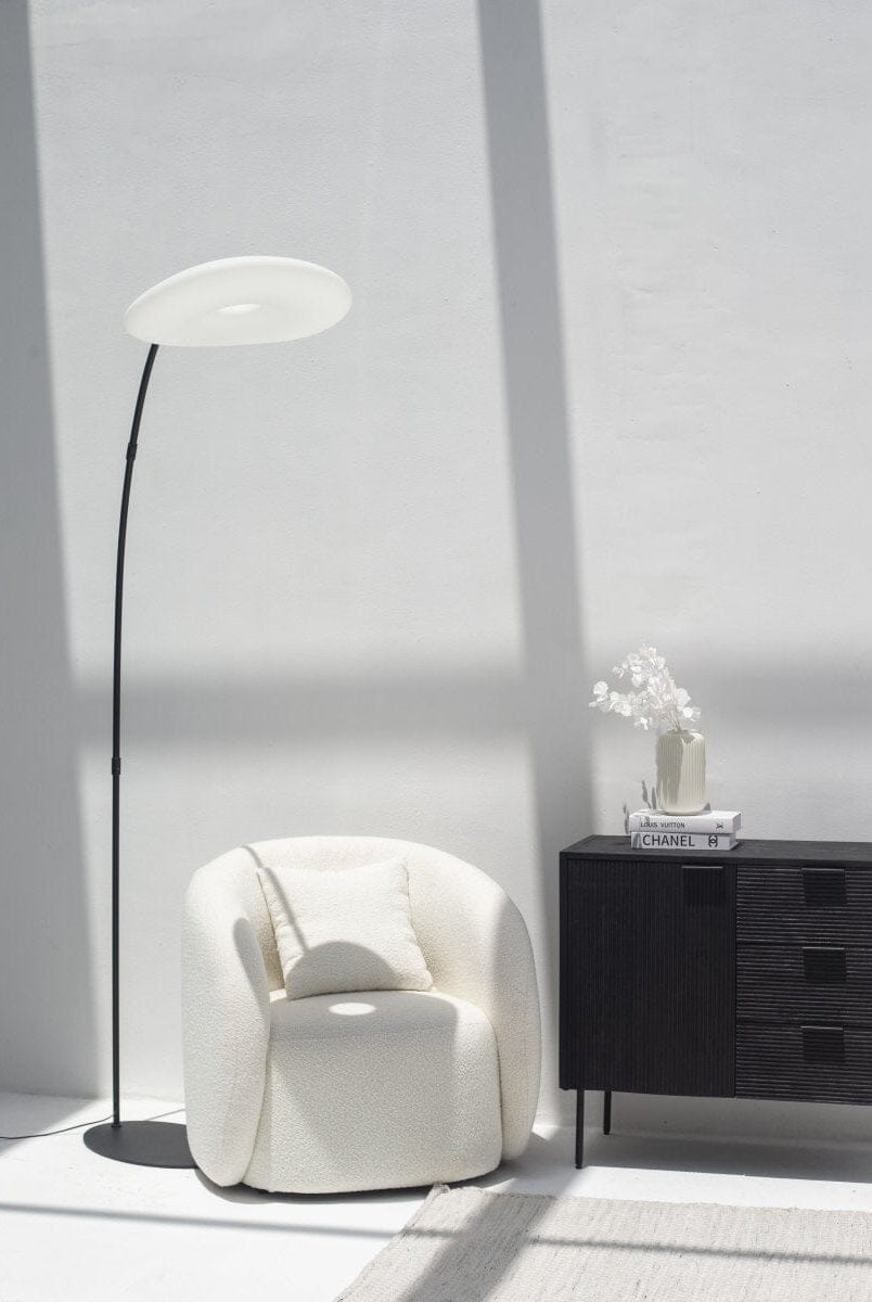 Black Fishing Arched Floor Lamp