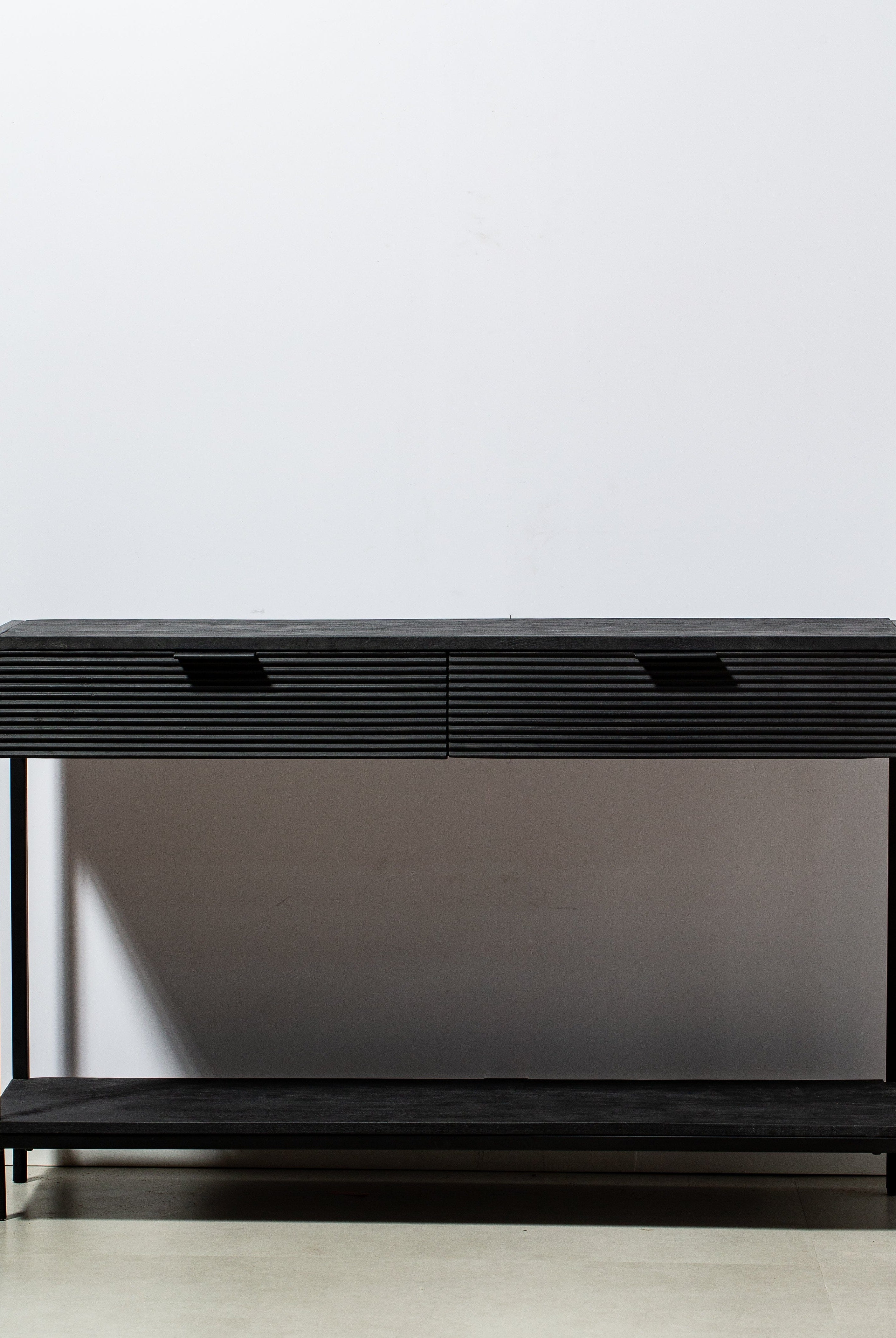 Black Two Drawer Wooden Console Homekode