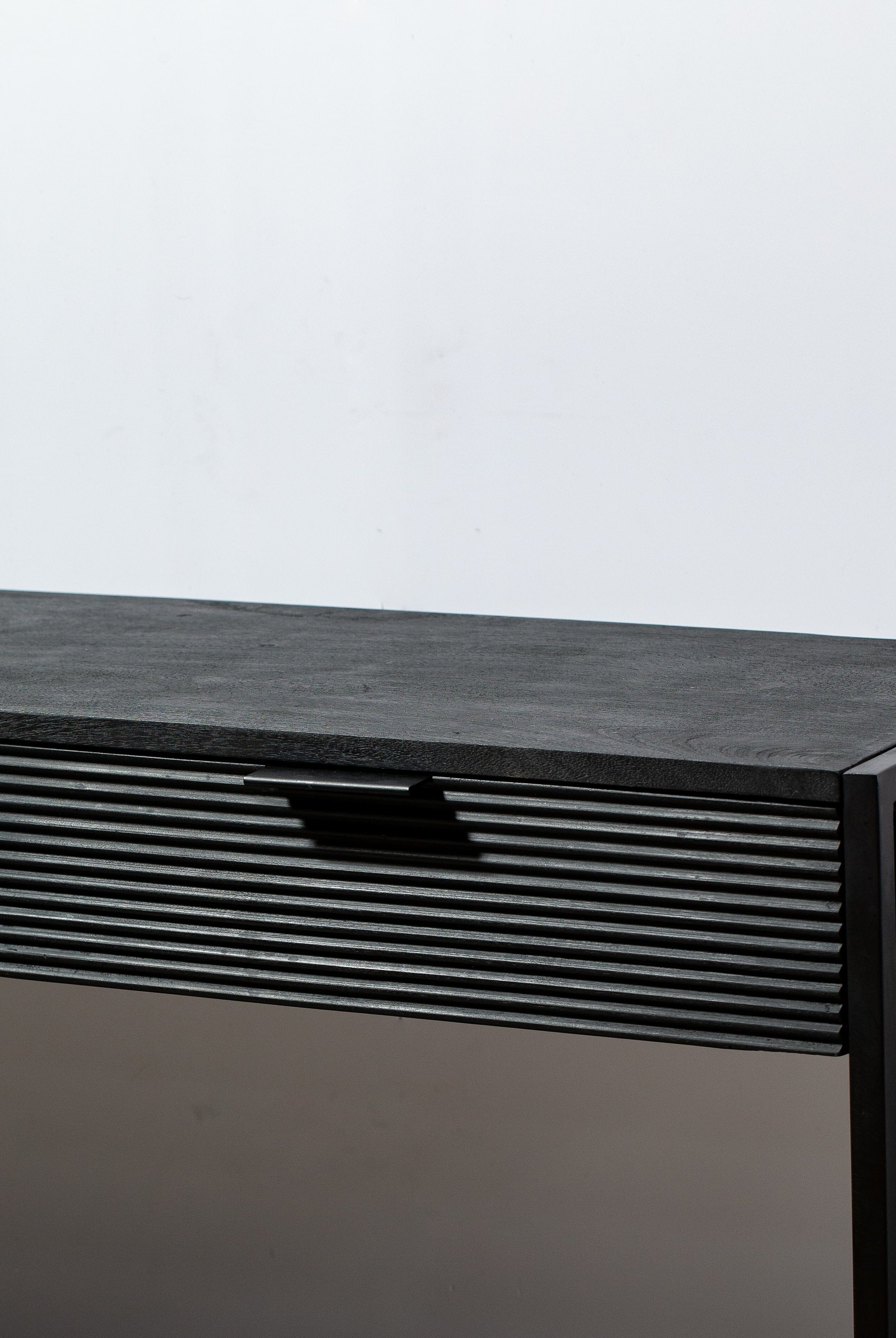 Black Two Drawer Wooden Console Homekode