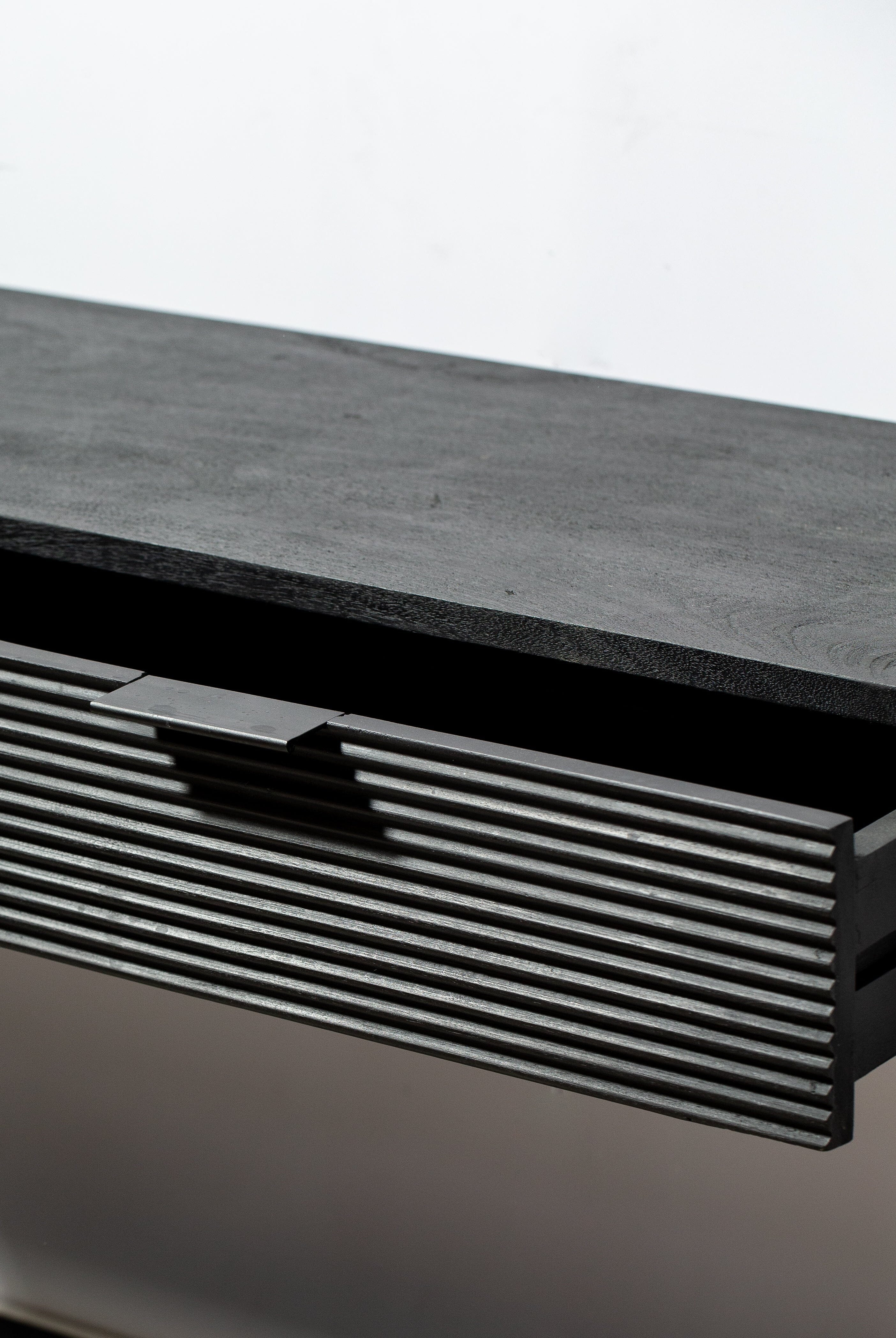 Black Two Drawer Wooden Console Homekode