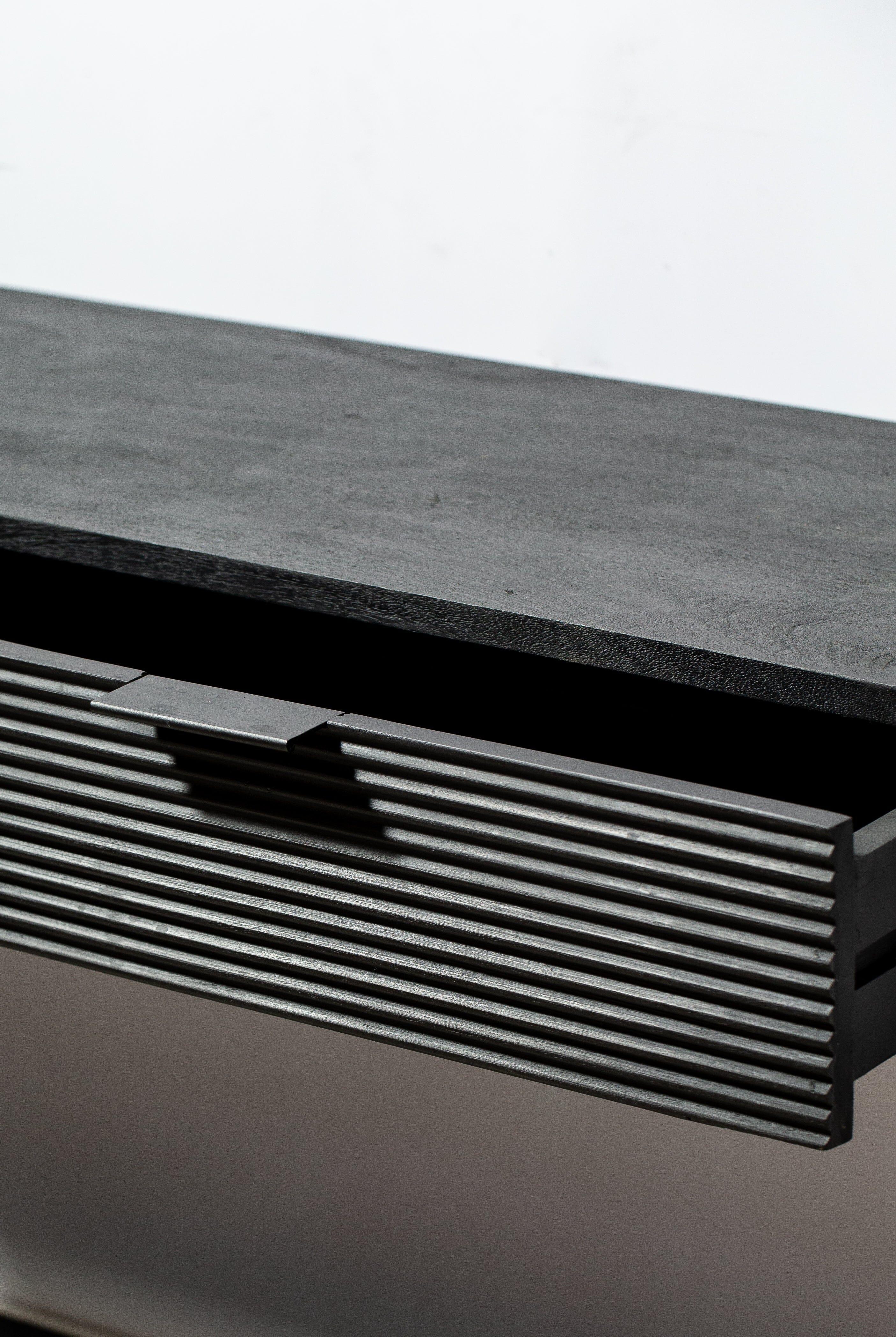 Black Two Drawer Wooden Console Homekode