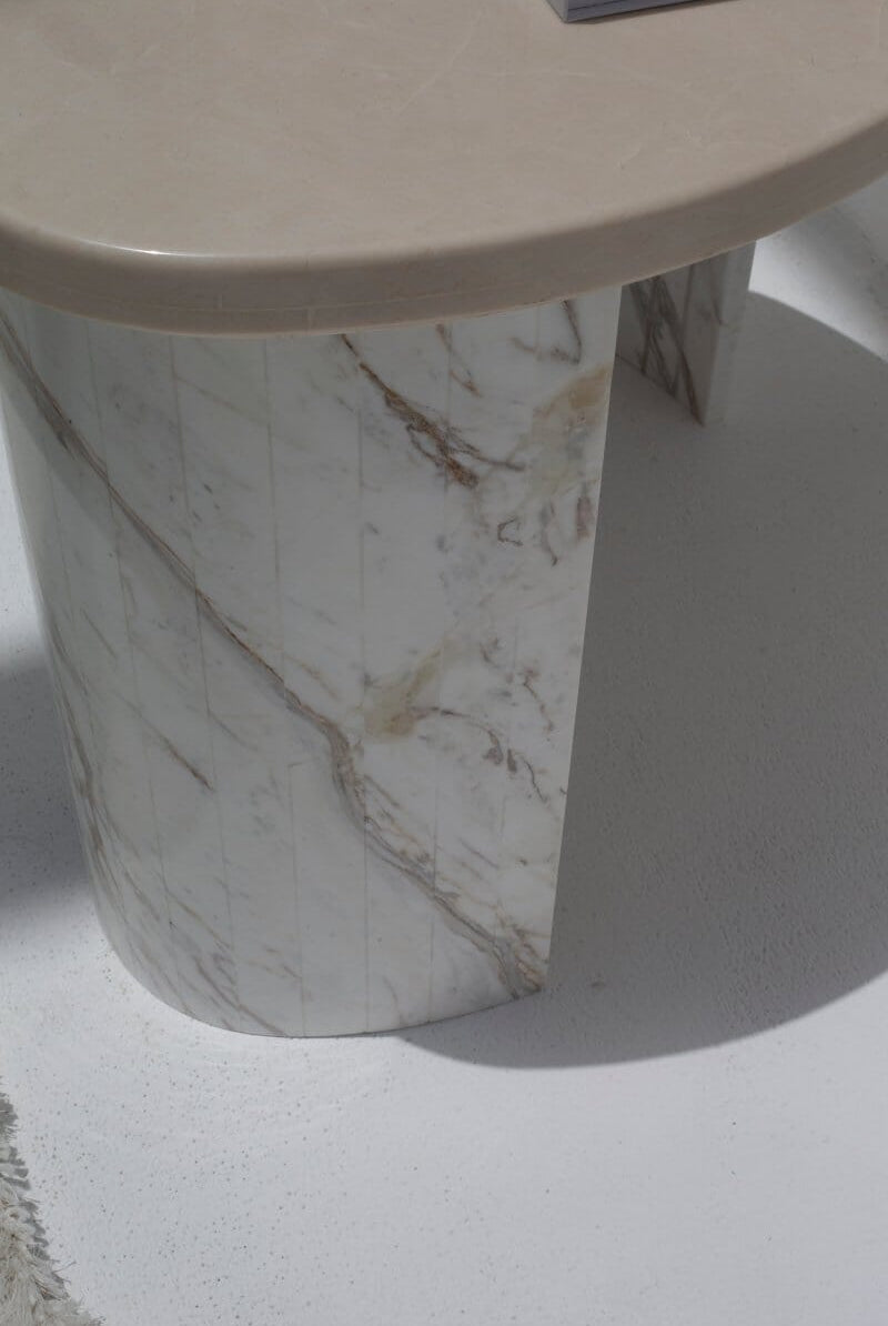 Hestia Semi-Lunar Marble Side Table