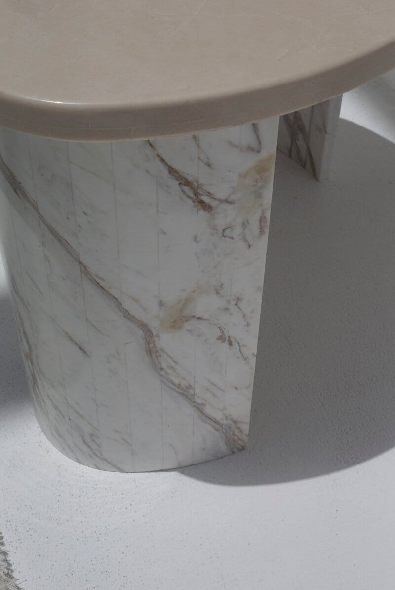 Hestia Semi-Lunar Marble Side Table