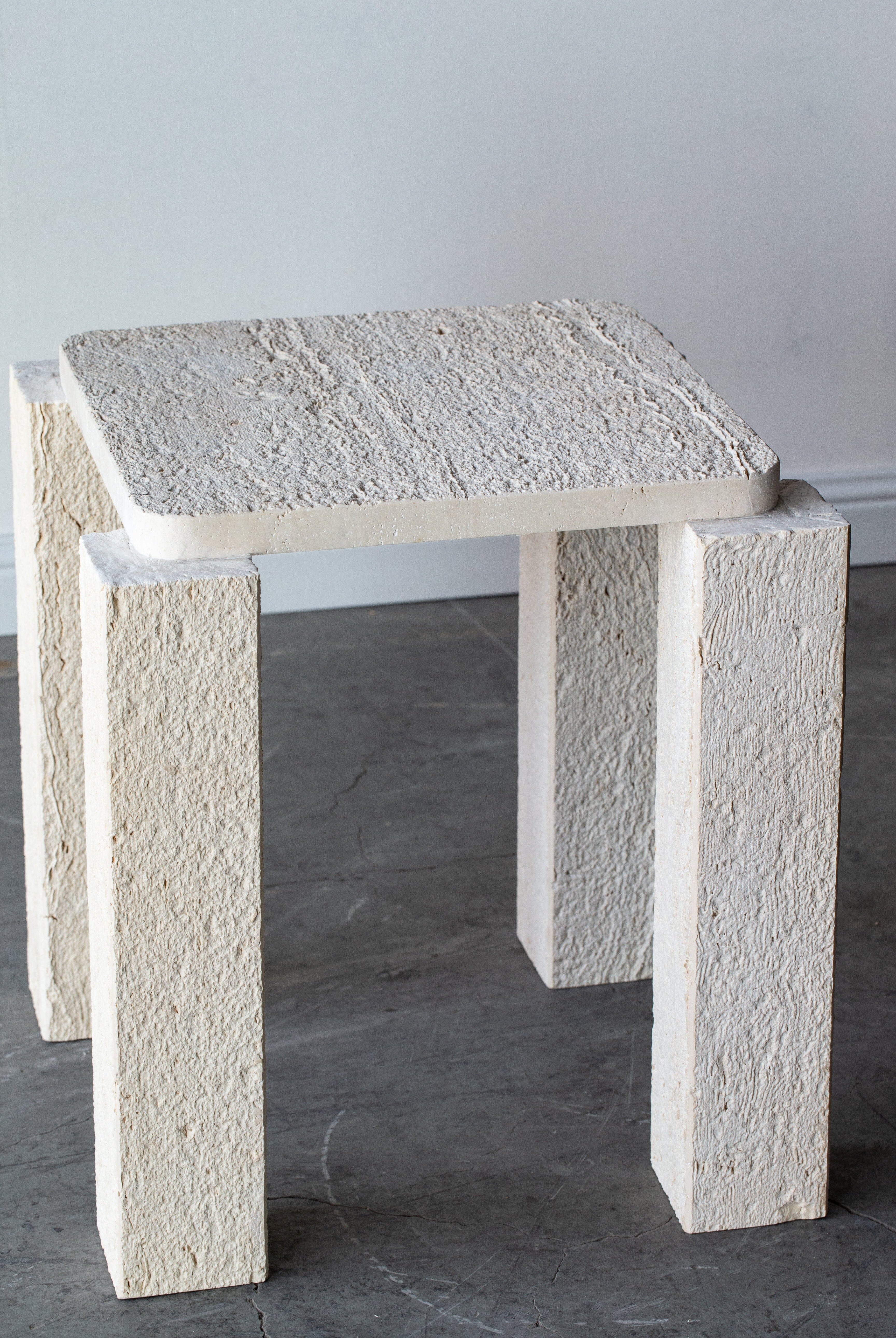 Penelope Organic Shaped Travertine Side Table Homekode