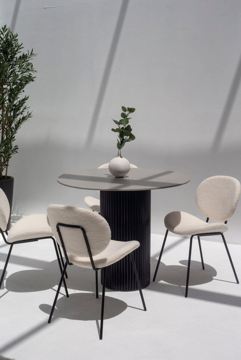 Cornelia Grey Dekton Dining Table (3 Leg Colors)