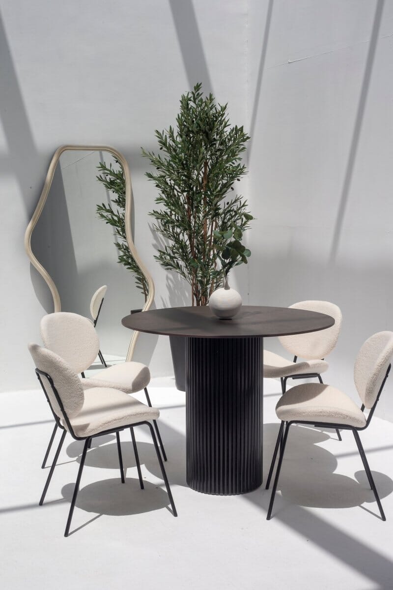 Cornelia Brown Dekton Dining Table (4 Base Colors) Black