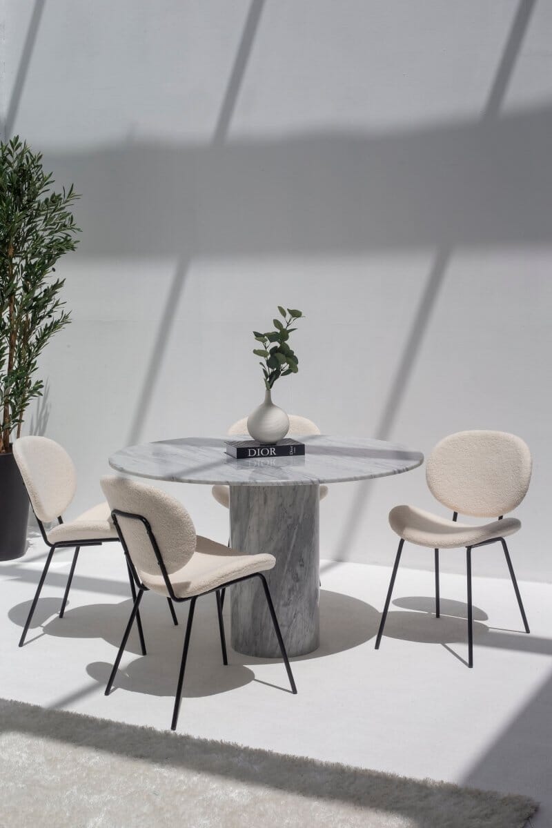 Kira Bianco Joya Marble Dining Table (2 Sizes)