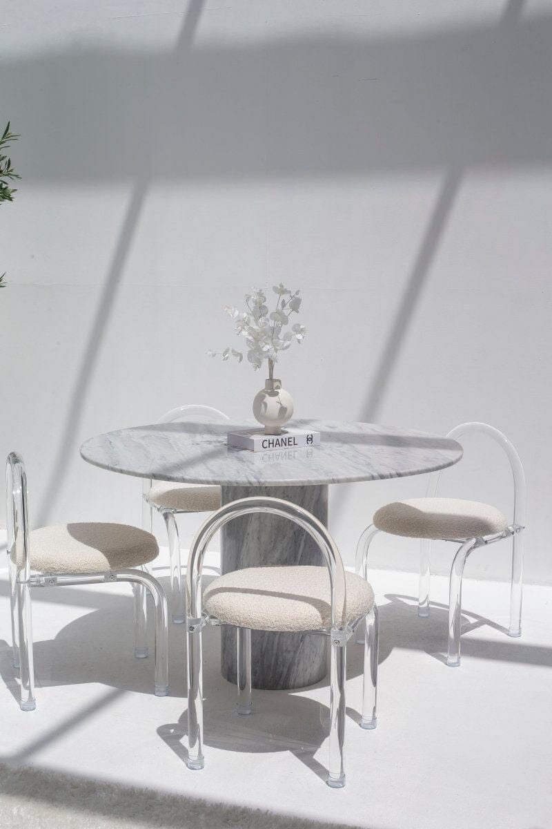 Kira Bianco Joya Marble Dining Table (2 Sizes)