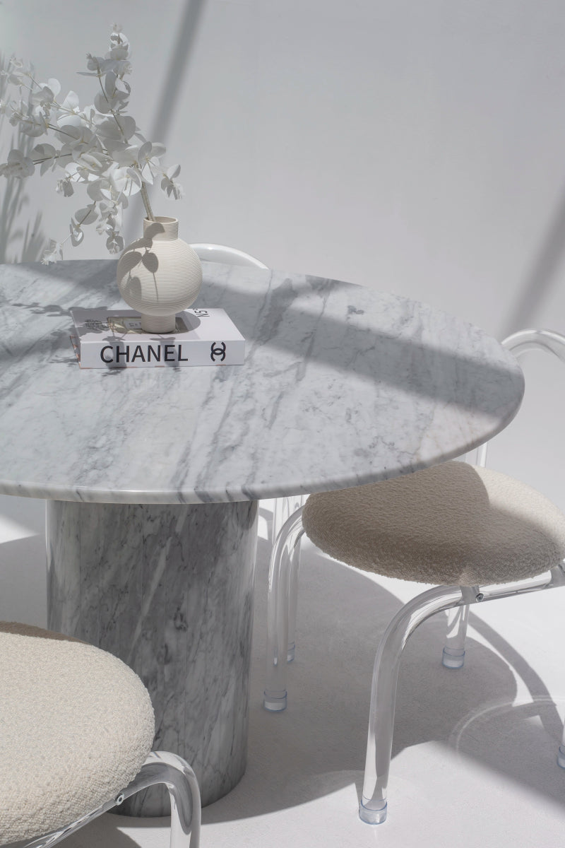 Kira Bianco Joya Marble Dining Table (2 Sizes)