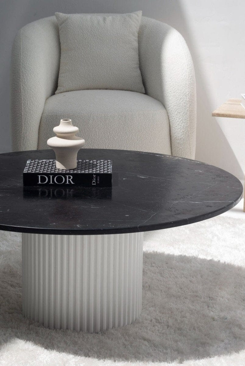 Petronia Black Marquina Coffee Table (4 Base Colors)