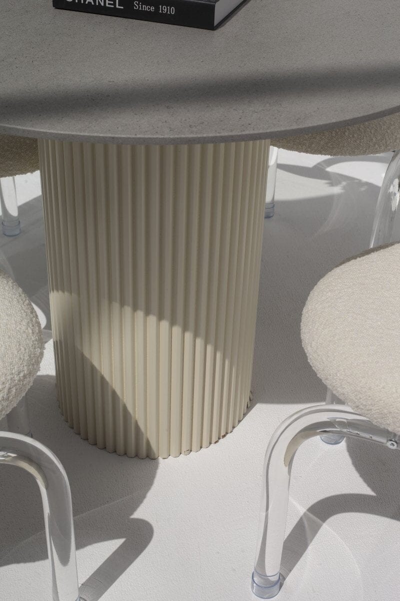 Cornelia Grey Dekton Dining Table (3 Leg Colors)