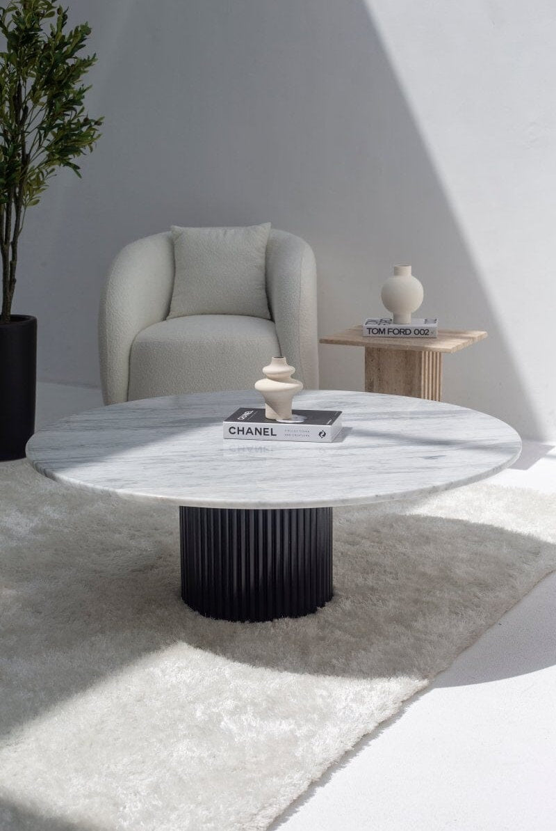 Petronia Bianco Joya Coffee Table (4 Leg Colors) Black