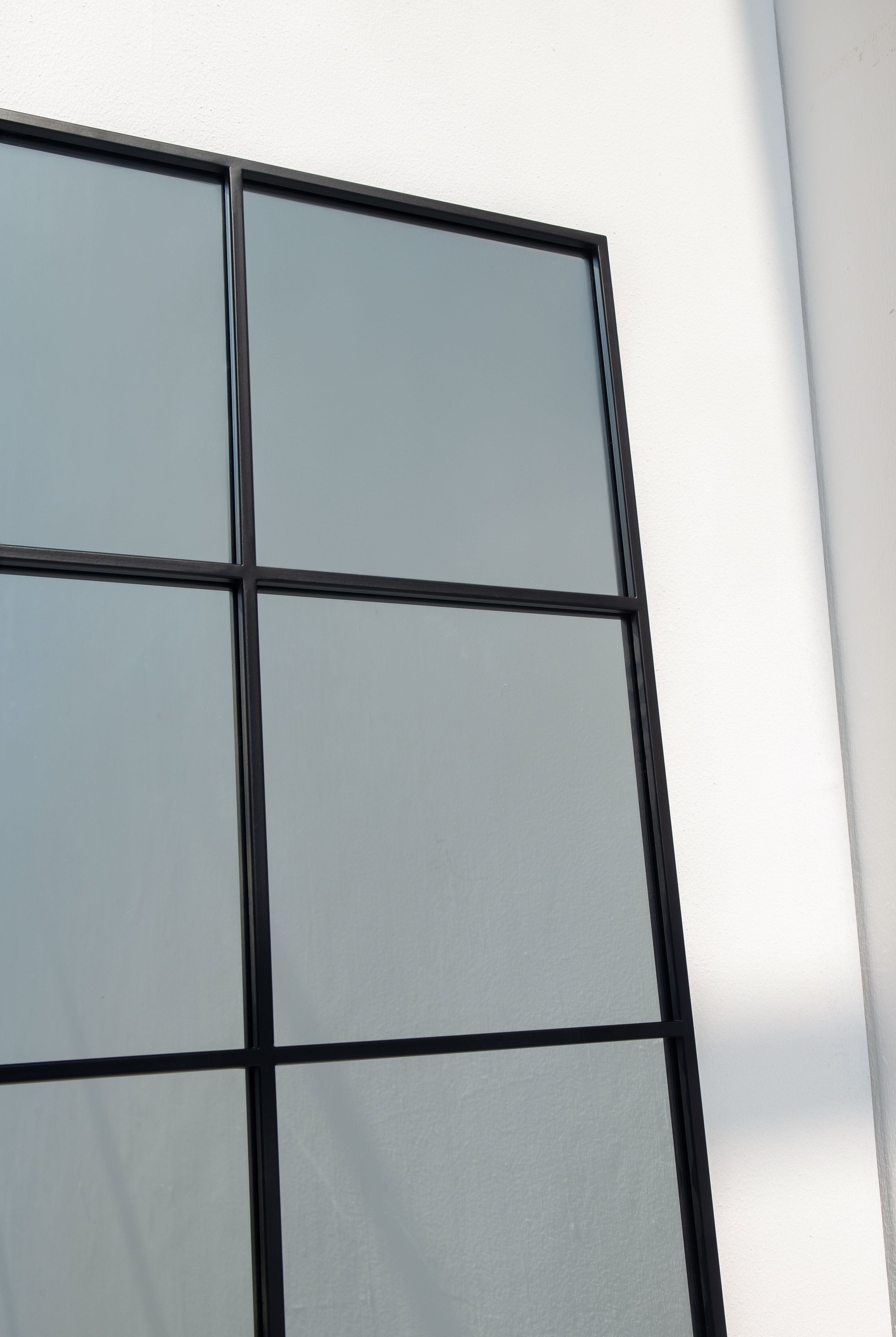 Freya XL Black Rectangular Window Mirror (210x120 CM) Mirrors Homekode