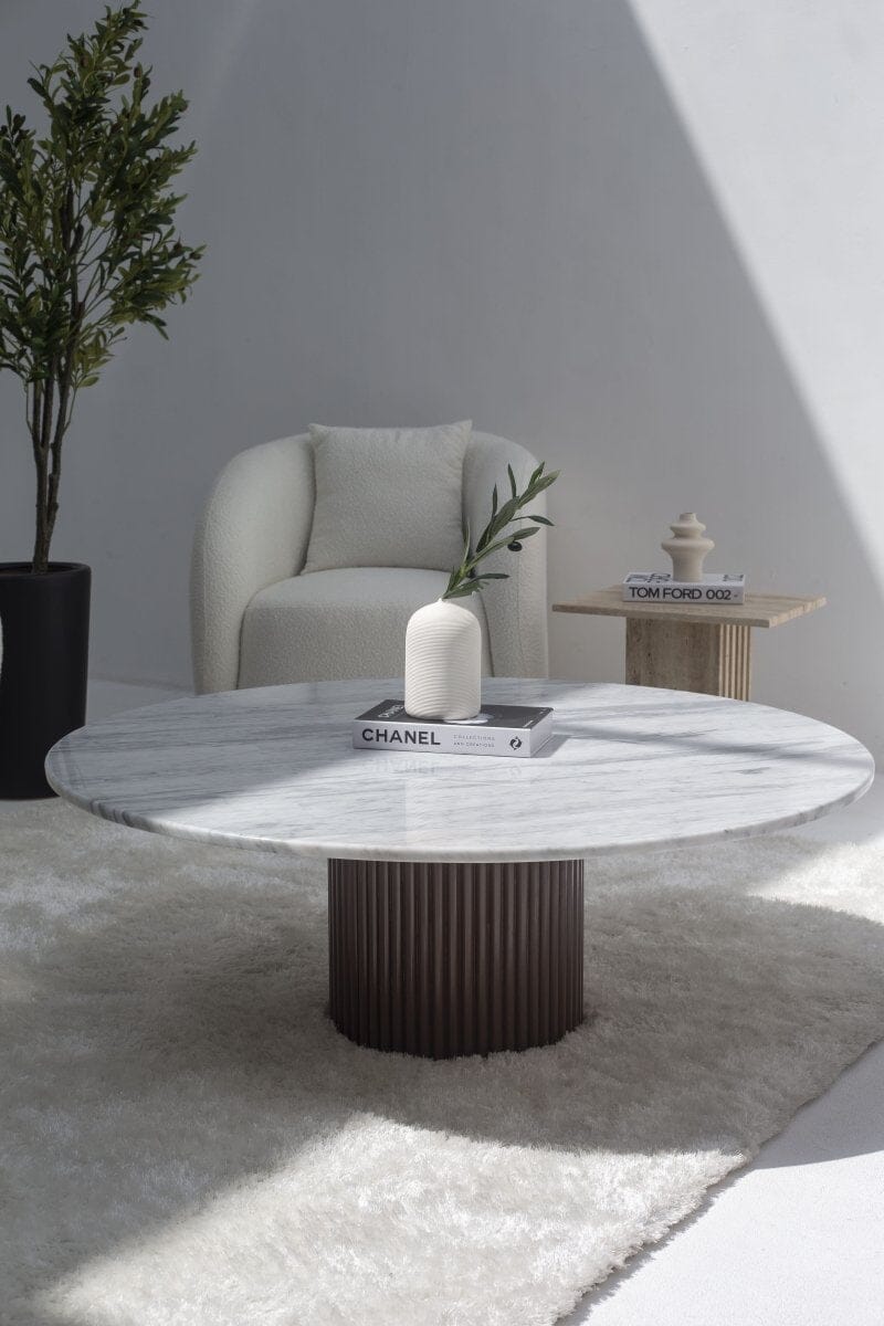 Petronia Bianco Joya Coffee Table (4 Leg Colors) Brown