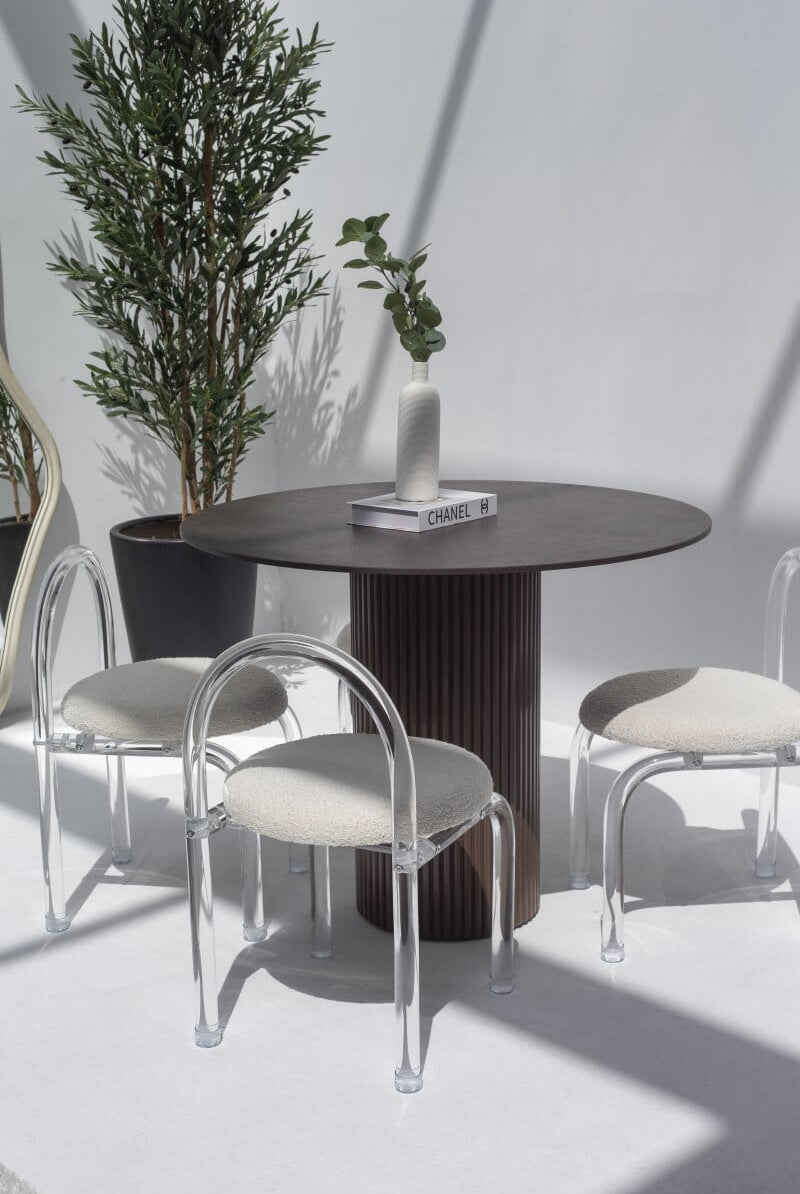 Cornelia Brown Dekton Dining Table with Brown Base