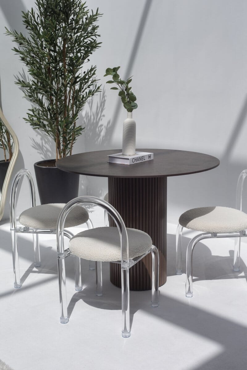 Cornelia Brown Dekton Dining Table with Brown Base