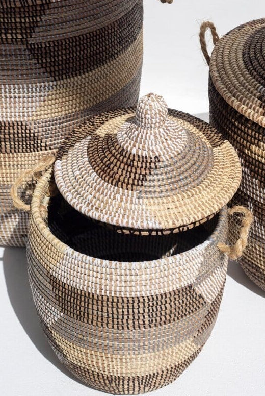 Handmade Brown, Beige, & Cream Classic Basket (3 Sizes) BASKET HomeKode