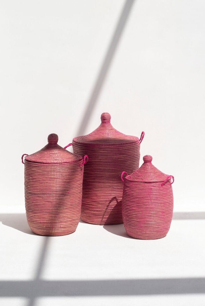 Maisha Handmade Pink Classic Basket (3 Sizes)