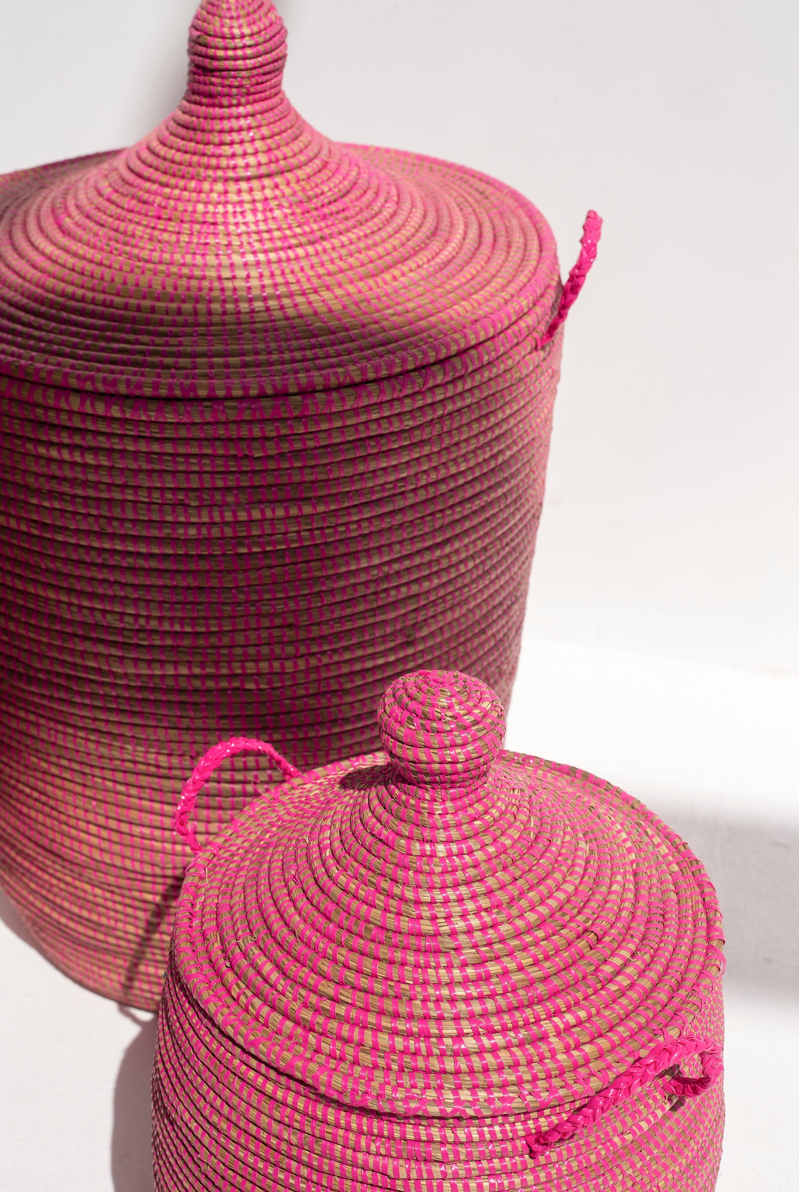 Handmade Pink Classic Basket (3 Sizes) BASKET