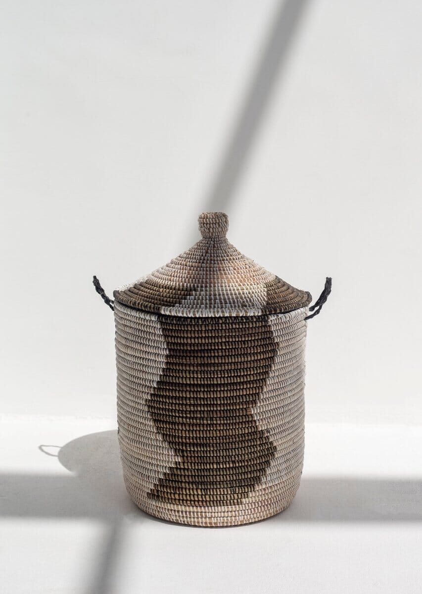 Handmade Natural & Zigzag Dark Brown Basket (3 Sizes) BASKET