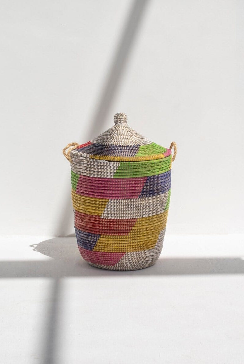 Handmade Rainbow Colored Classic Basket (3 Sizes) BASKET