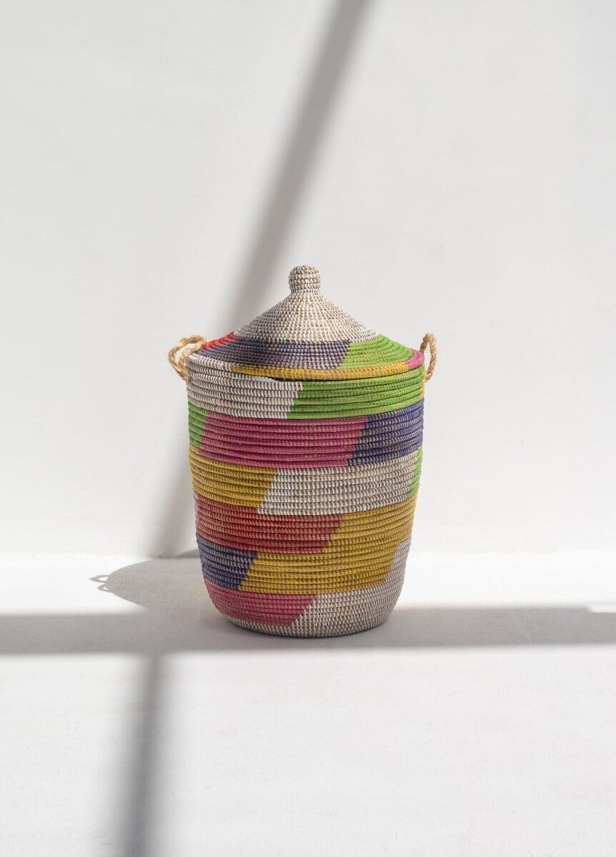 Handmade Rainbow Colored Classic Basket (3 Sizes) BASKET