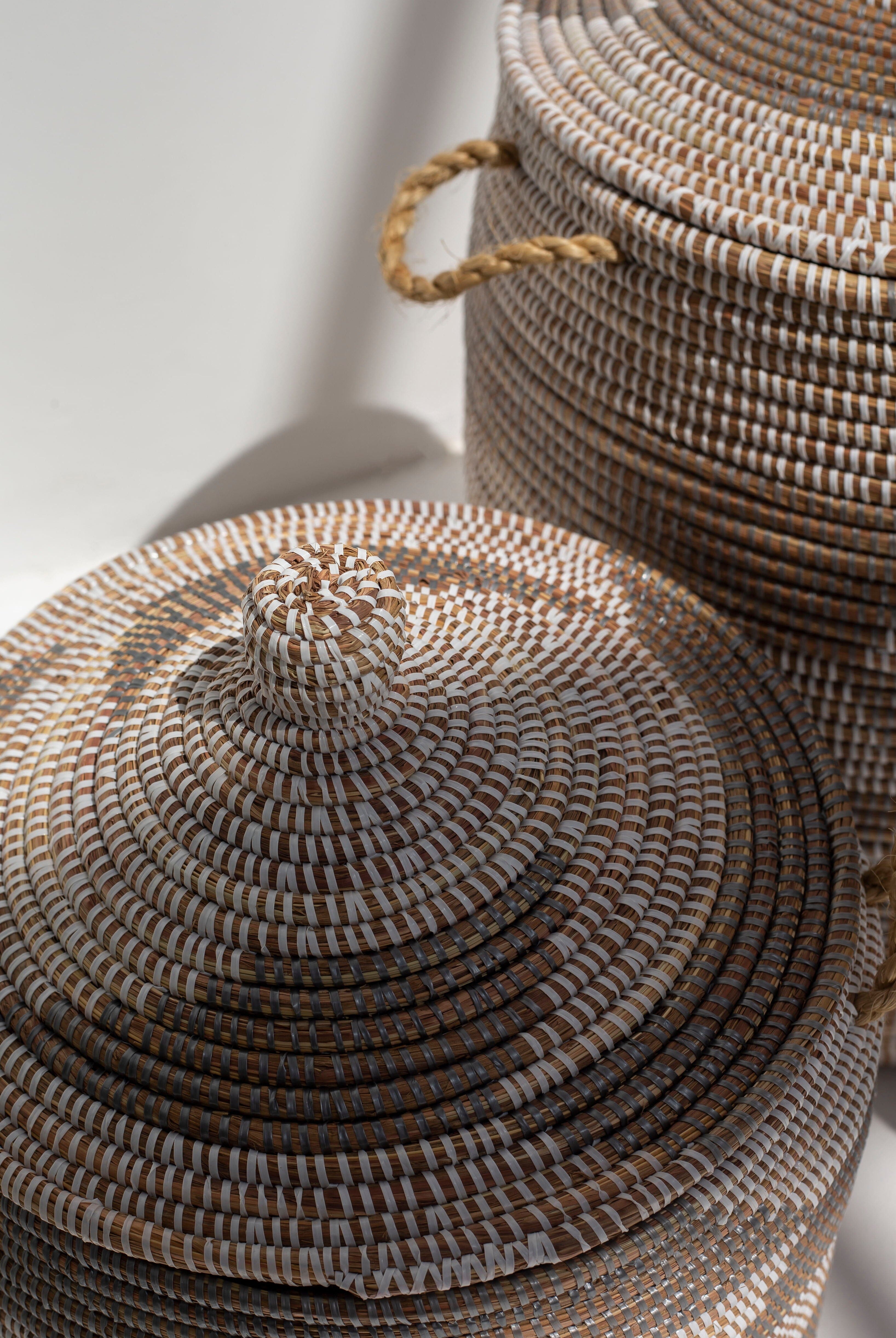 Handmade Natural & Dark Brown Basket (3 Sizes) BASKET