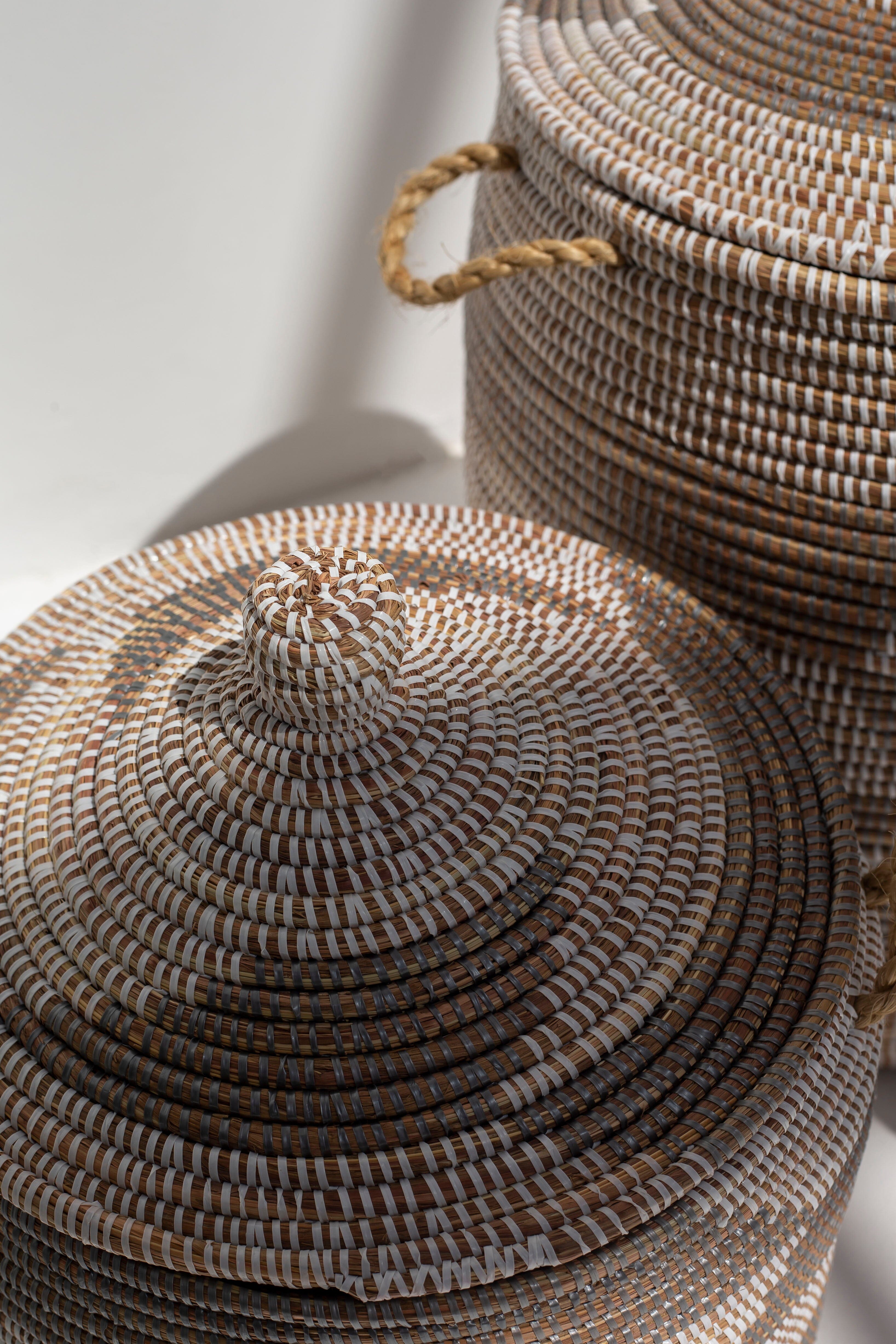 Handmade Natural & Dark Brown Basket (3 Sizes) BASKET