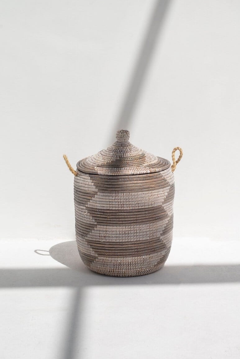 Maisha Woven Black & White Basket