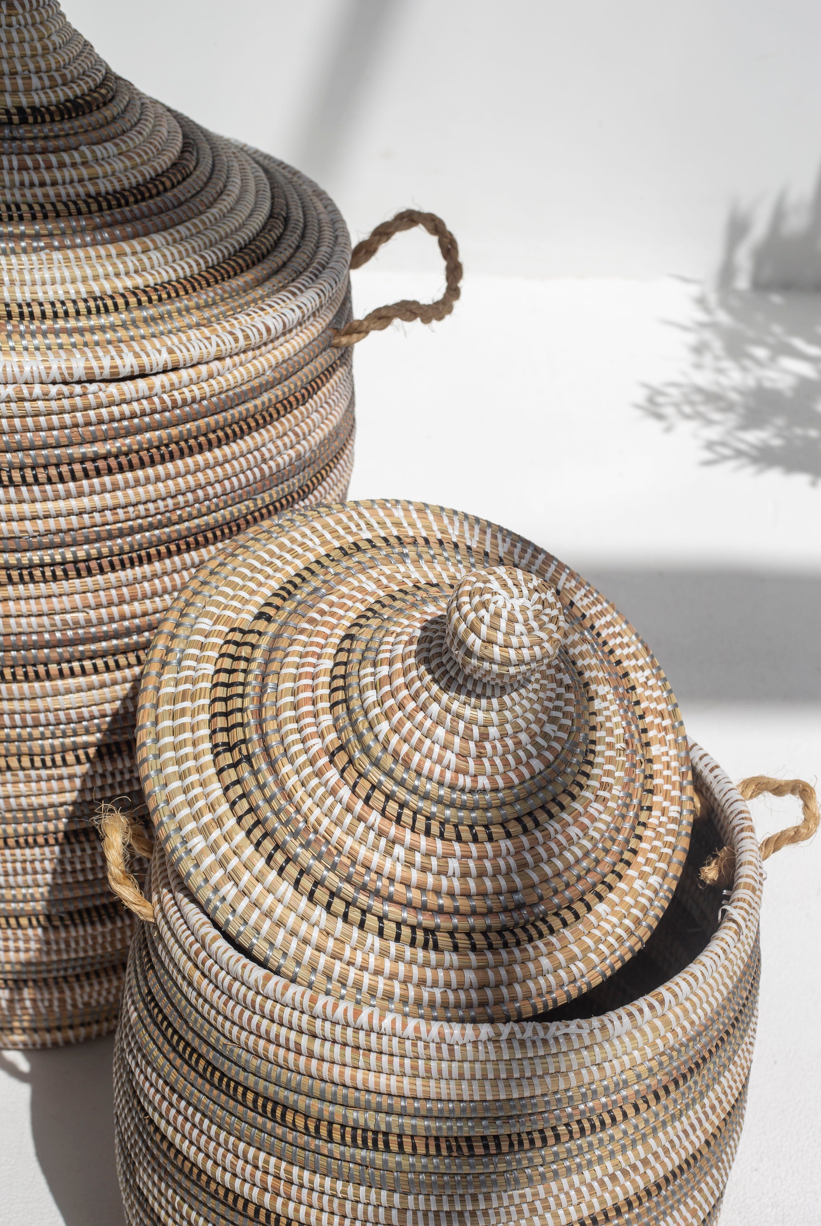 Handmade Gradient Neutral Classic Basket (3 Sizes) BASKET